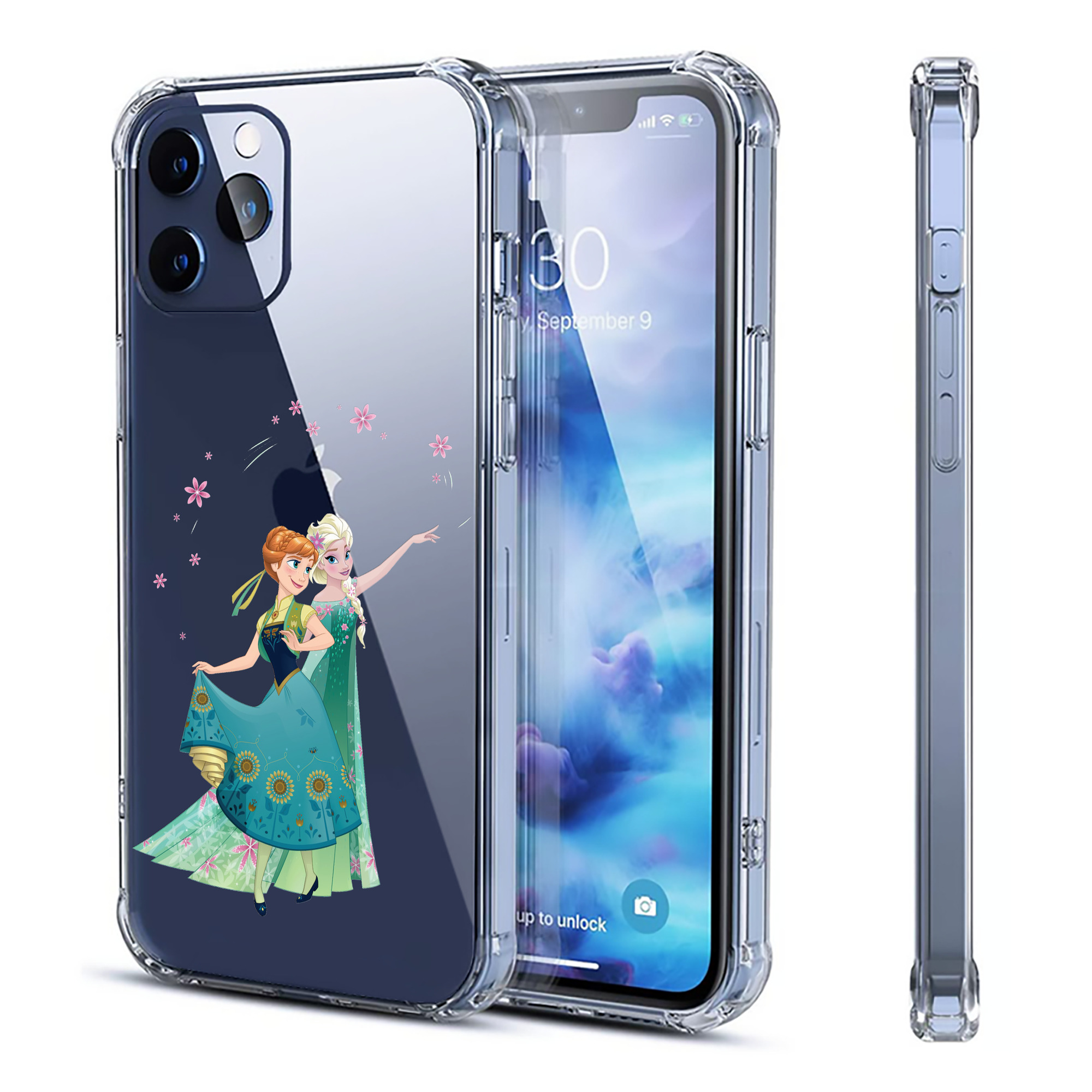 （画像用） アナと雪の女王 アンナ エルサ Frozen Anna Elsa 【iPhone 12シリーズ対応】透明スマホケース（クリアソフトケース）
